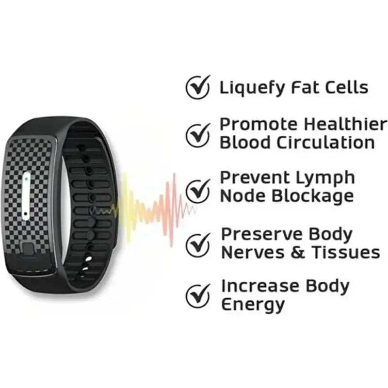 Practical Ultrasonic Body Shape Wristband Smart Magnetic Lymphatic Detox Bracelet Heart Rate Fitness Pedometer Wristbands