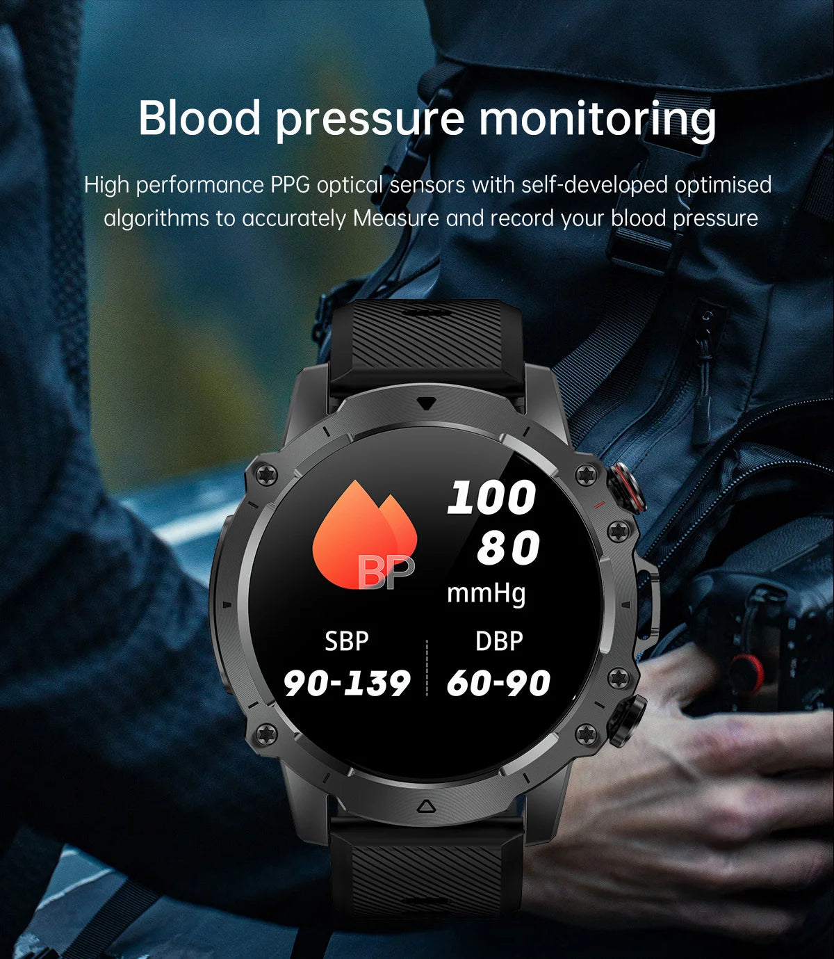 2024 New Rugged Military Outdoor Smart Watch For Men BT Call Waterproof Sports fitness Watches Blood Oxygen Smartwatch relojes