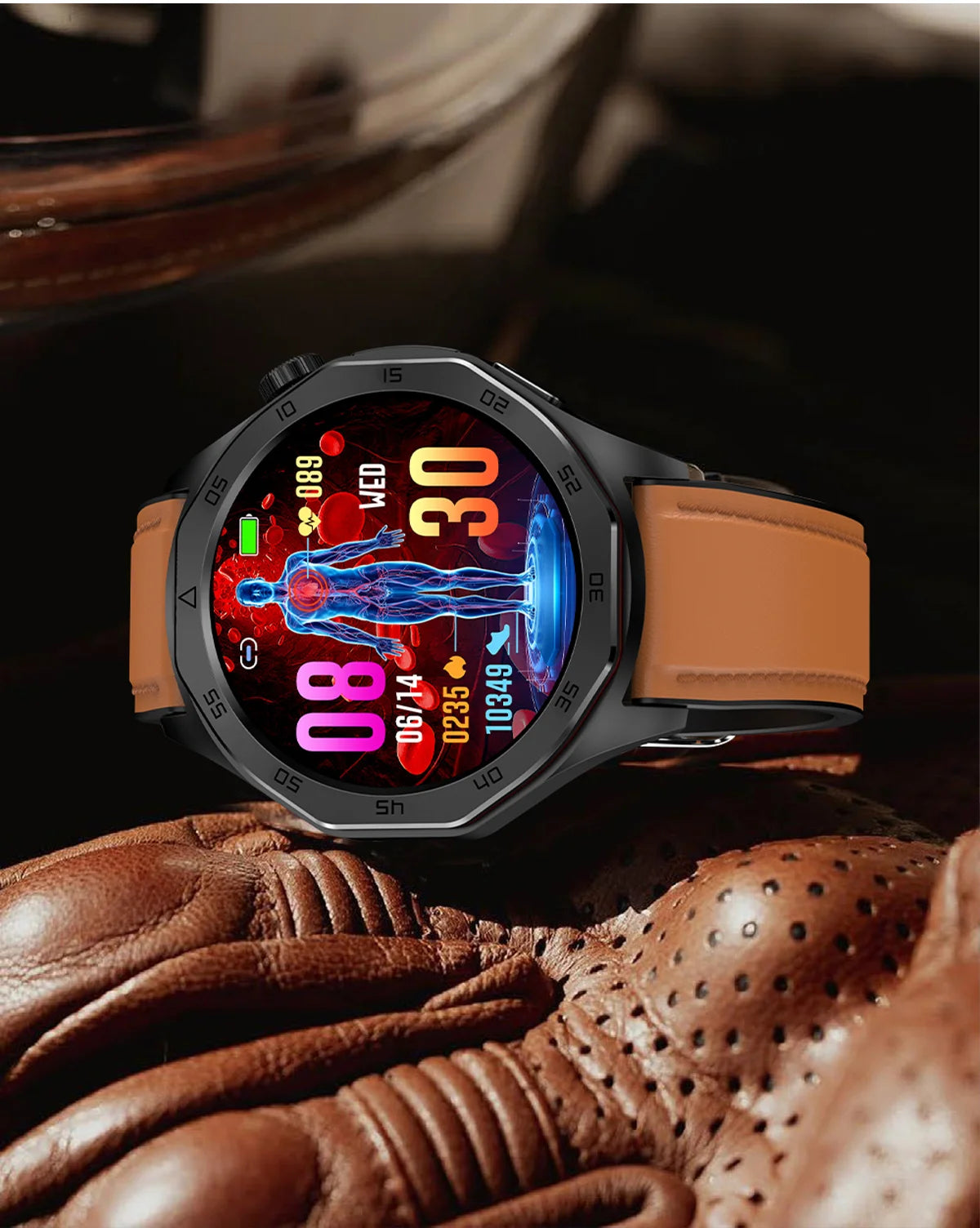 2024 New Medical Grade Smart Watch AI Diagnosi Blood Lipid Uric Acid Body Fat Blood Oxygen ECG+PPG Bluetooth Call Men smartwatch