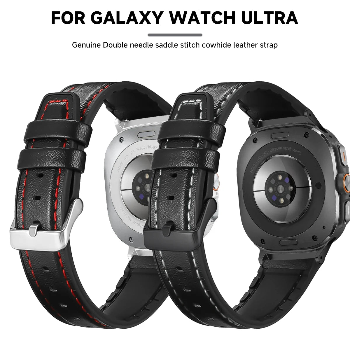 Business Leather Strap for Samsung Galaxy Watch 7 Ultra 47mm No Gaps Leather Wristband Band for Galaxy Watch Ultra 47mm Bracelet