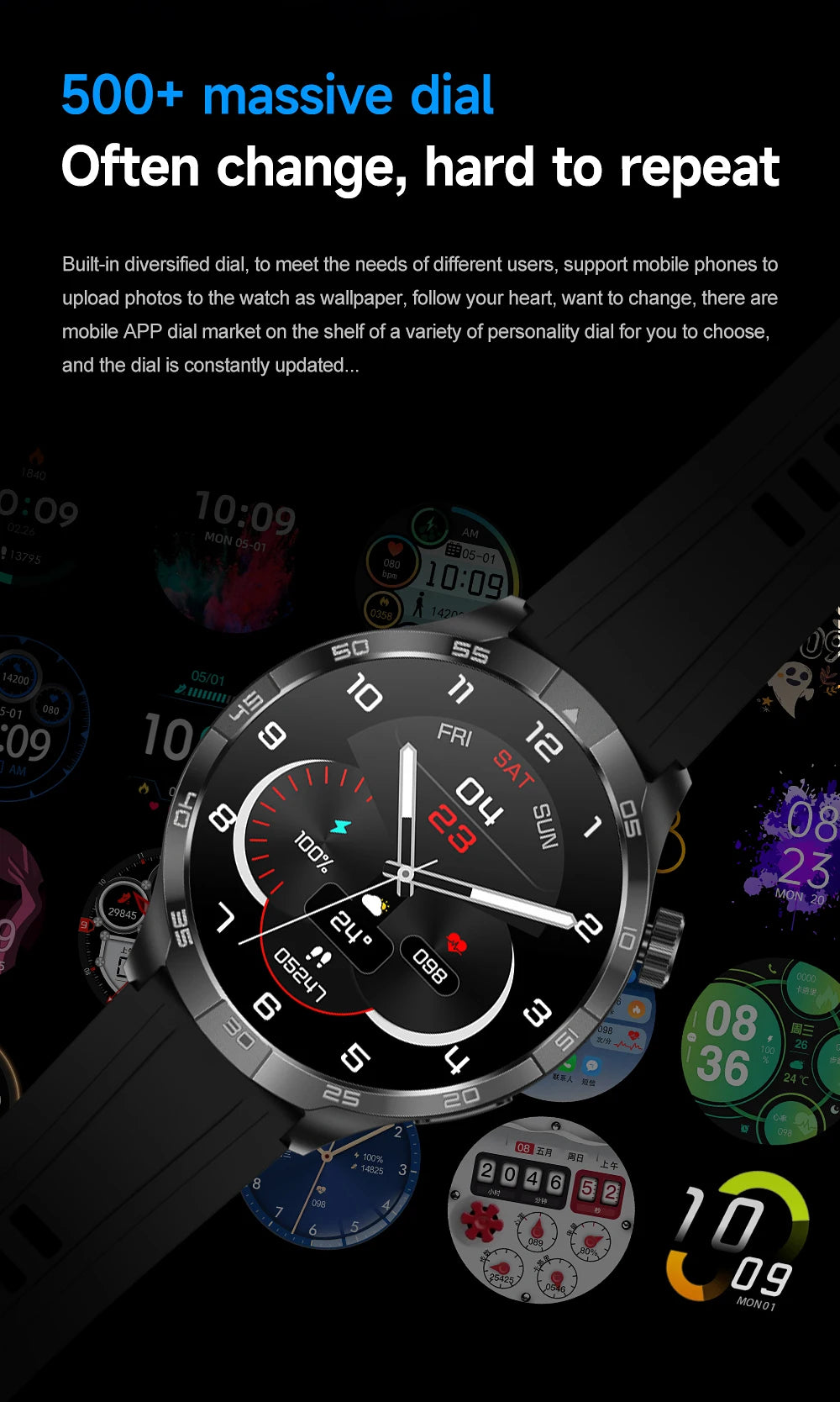 New GPS Smart Watch Men For Huawei Xiaomi 1.85 HD Always Display Screen Heart rate Bluetooth Call NFC IP68 Waterproof Smartwatch