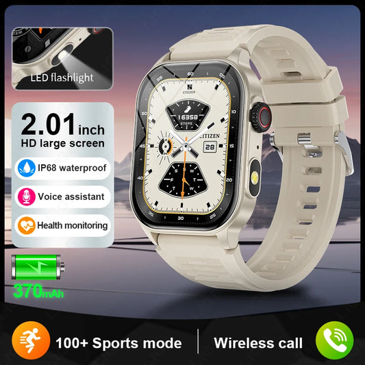 2024 New LIGE Outdoor Sports Smart Watch Men 2.02"HD Screen Smartwatch Bluetooth Call Heart Rate Sleep Track Waterproof Watches