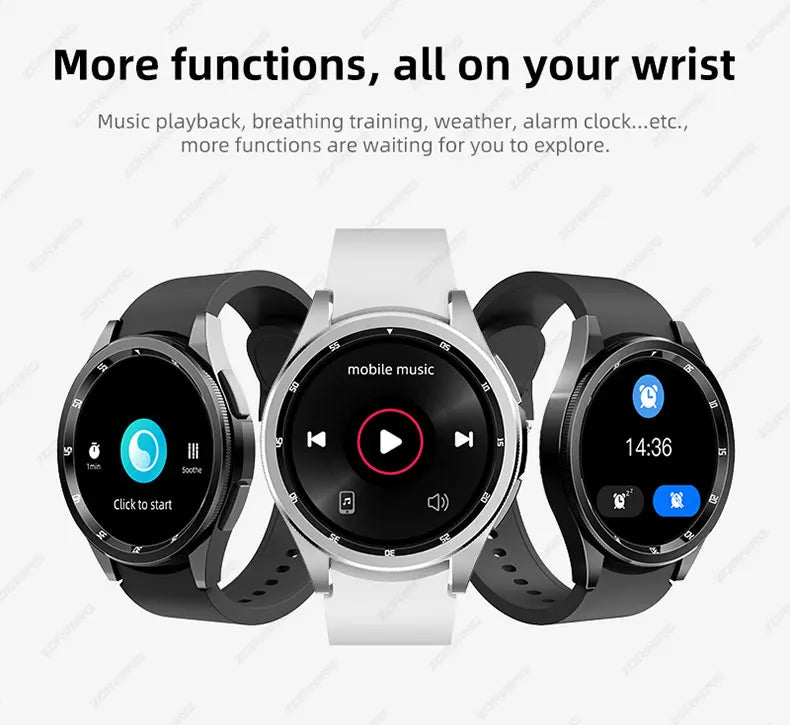 JS Watch 6 Max Classic AMOLED Smart Watch Men Rotating Bezel Compass Bluetooth Calls Heart Rate Blood Pressure Smartwatch 2024