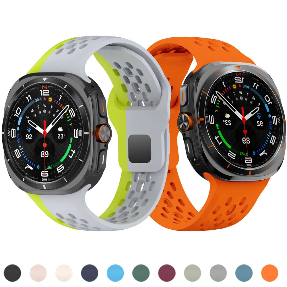 For Samsung Galaxy Watch Ultra Strap 47mm Accessories Sport Silicone Bracelet correa Samsung Galaxy Watch 7 ultra band 47 mm