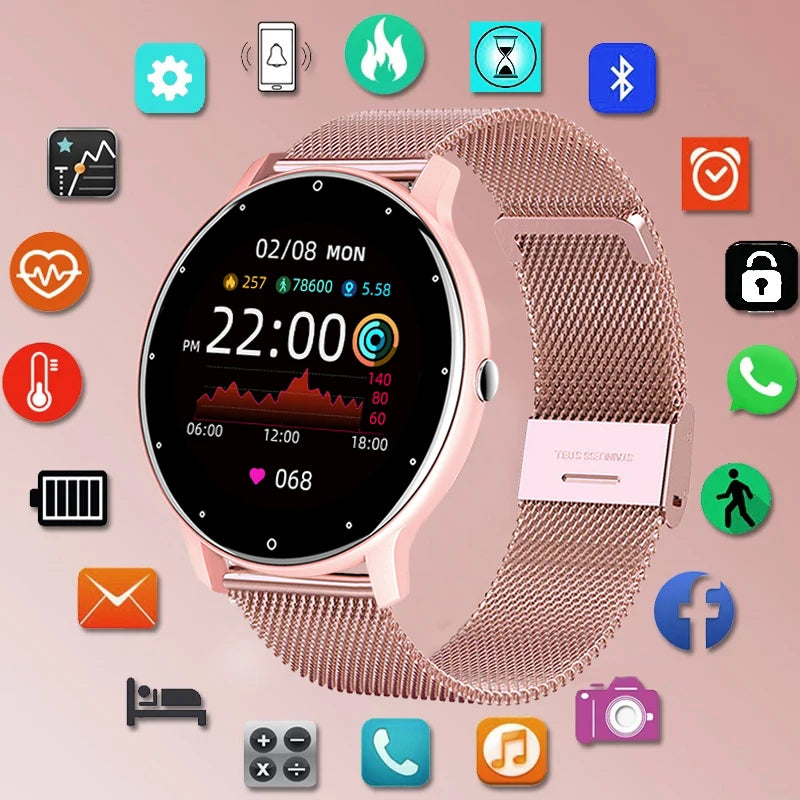 Bluetooth Call Smart watch Ladies Full touch Screen Sports Fitness watch IP67 waterproof For Android iOS Smart watch Female 2024