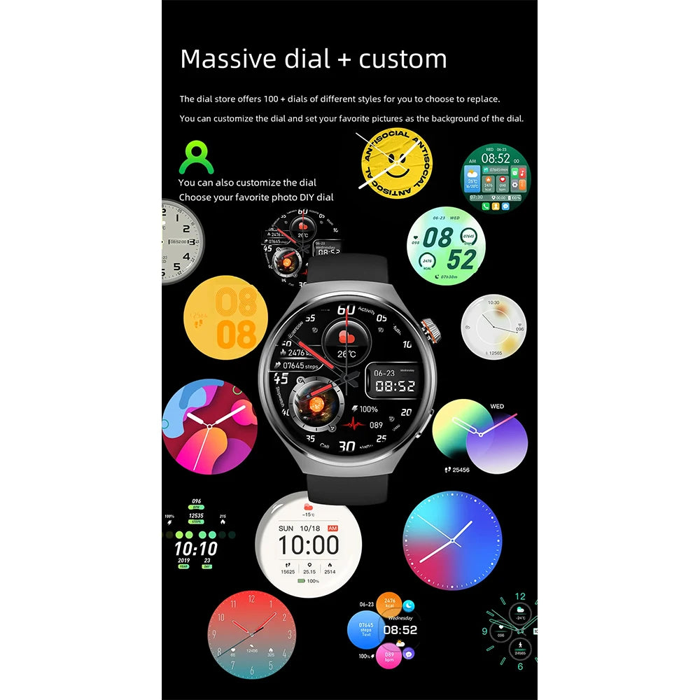 2024 New NFC Smart Watch MT26 AMOLED 1.43inc Bluetooth Call Heart Rate Health Monitoring Men's and Women's Outdoor Sports Watch