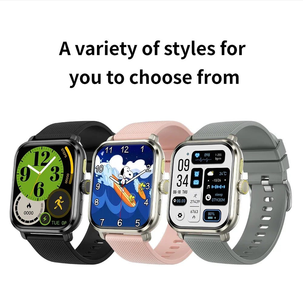 2024 New For Android AMOLED Smart Watch Men Blood Sugar Bluetooth Call GPS Sport Tracker IP68 Waterproof Women Smartwatch Clock