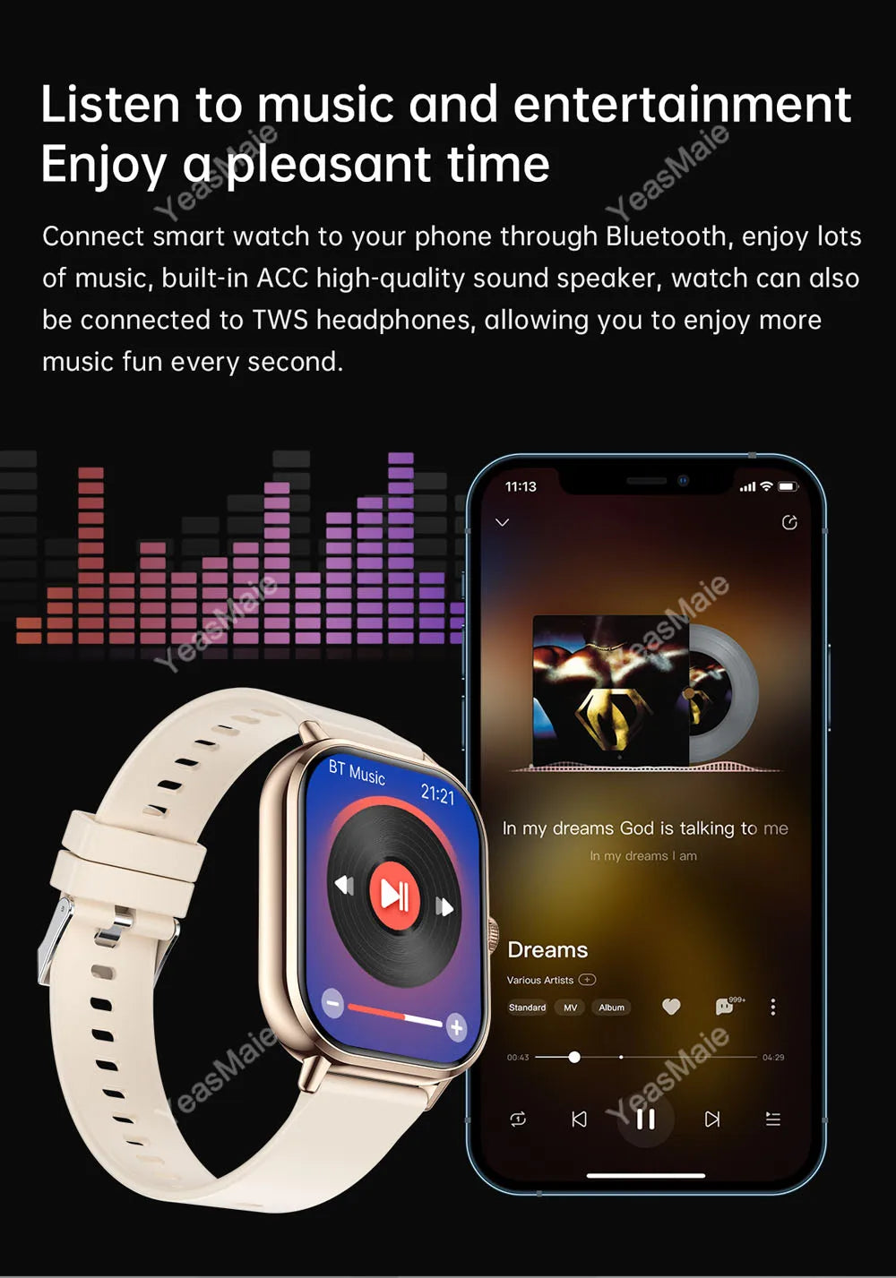 2024 Smart Watch Women Men Heart Rate Smartwatch Touch Dial Call Music Smartclock For Android IOS Fitness Tracker Sport Bracelet