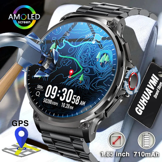 2024 New For Huawei GPS Track Smart Watch Men 1.85-Inch Ultra HD AMOLED Screen 710 Mah Battery Call Sports Waterproof Smartwatch