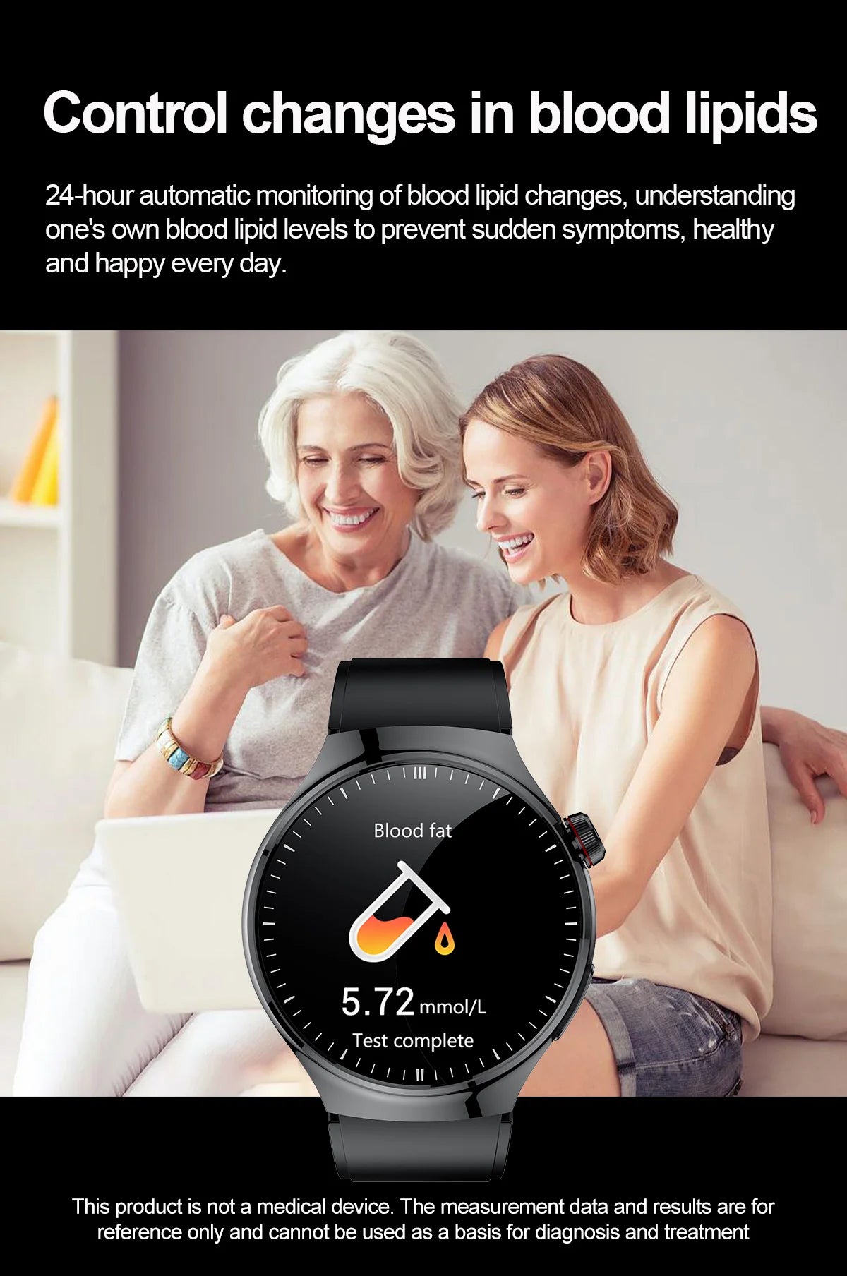 2024 New Blood Lipids Uric Acid Blood Glucose Smart Watch Men ECG+PPG+HRV Fitness Tracker Heart Rate Bluetooth Call Smartwatch