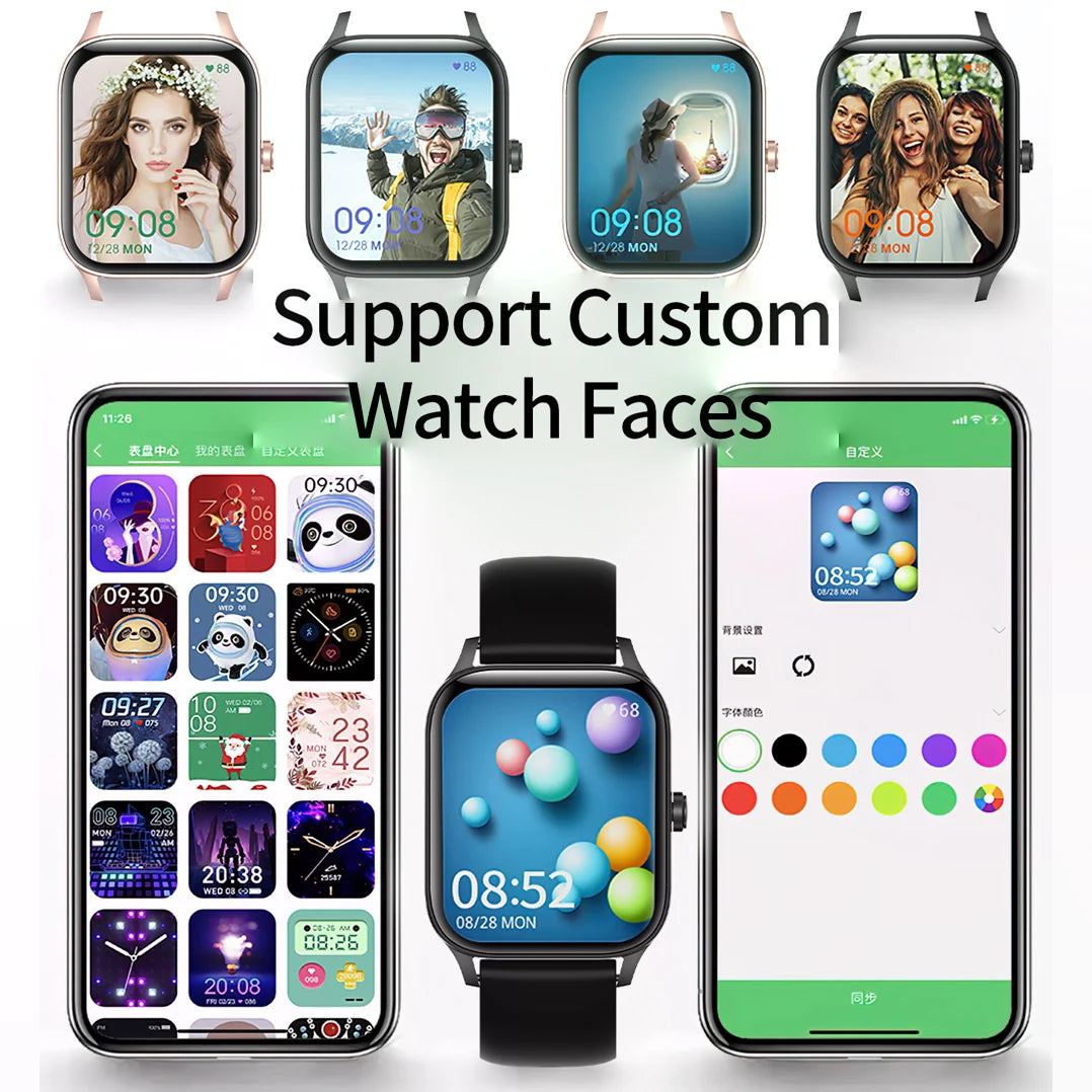 Smart Watches Women Smart Watches Smartwatch Man 2024 1.85" Large Display Heart Rate 100+ Sport Mode Bt Calls For Apple Iphone