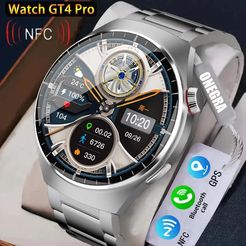 For Huawei Watch 4 PRO Smart Watch Men GT4 Pro AMOLED HD Screen Bluetooth Call GPS NFC Heart rate Sports SmartWatch Man 2024 New