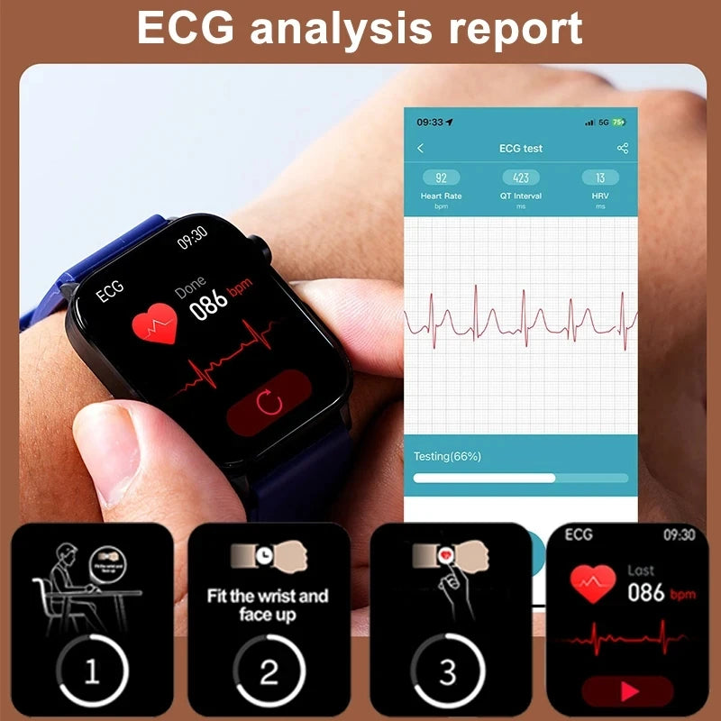 2024 New For HUAWEI Micro Physical Examination Health Smart Watch Men Blood Glucose Uric Acid Blood Lipid Monitoring Smartwatch