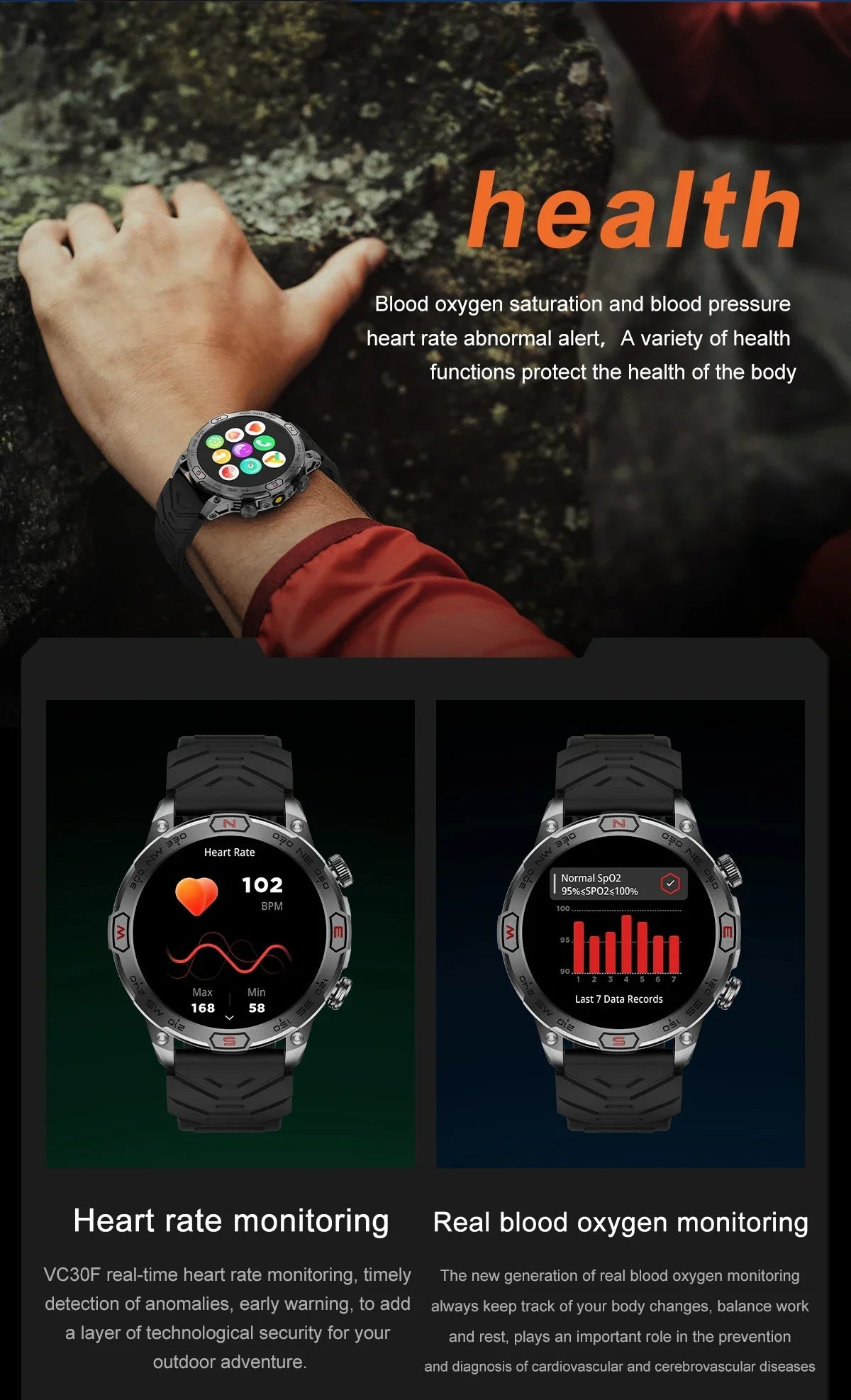 2024 New GPS Truck Outdoor Military Smart Watch Men AMOLED HD Screen Heart Rate IP68 Waterproof Sports Smartwatch For Xiaomi IOS