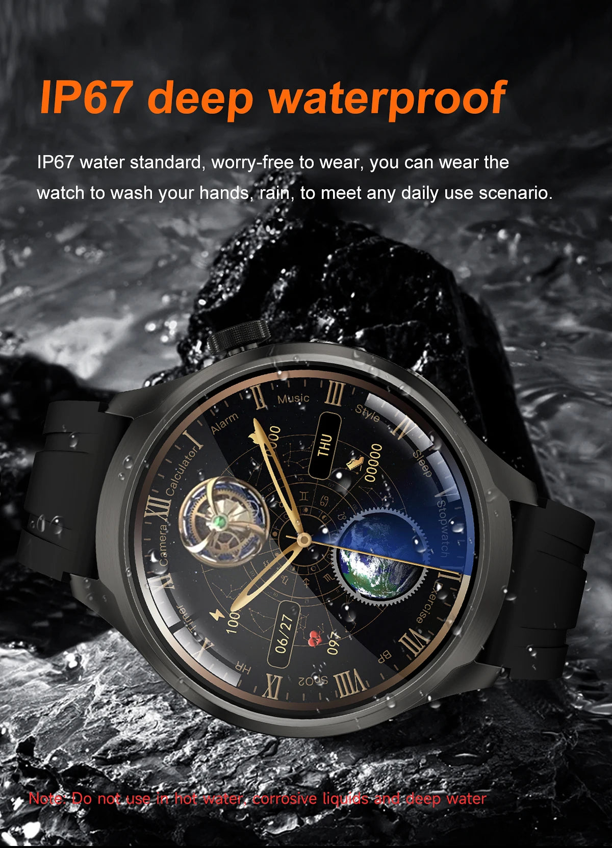 For HUAWEI GPS NFC Smart Watch Men 1.85'' AMOLED Screen Heart Rate Bluetooth Call IP68 Waterproof Sports Fitness Smartwatch 2024