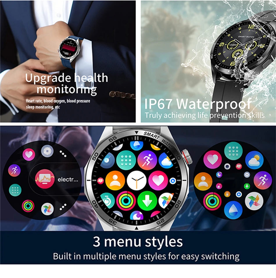 For Huawei Xiaomi GT4 PRO New Smart Watch Men GPS Sports Fitness Tracker Bluetooth Call Heart Rate Blood Oxygen Smartwatch 2024