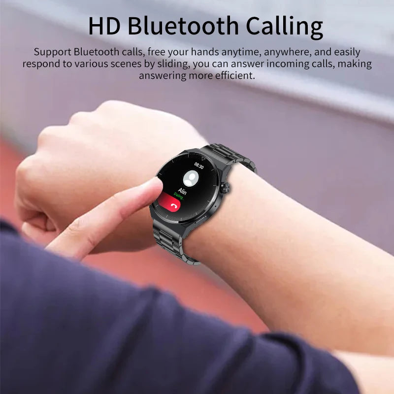 LIGE NFC Watch For Men Bluetooth Call Smart Watch Android iOS 2024 Blood Pressure Smartwatch Weather Full Touch Men's Wristwatch