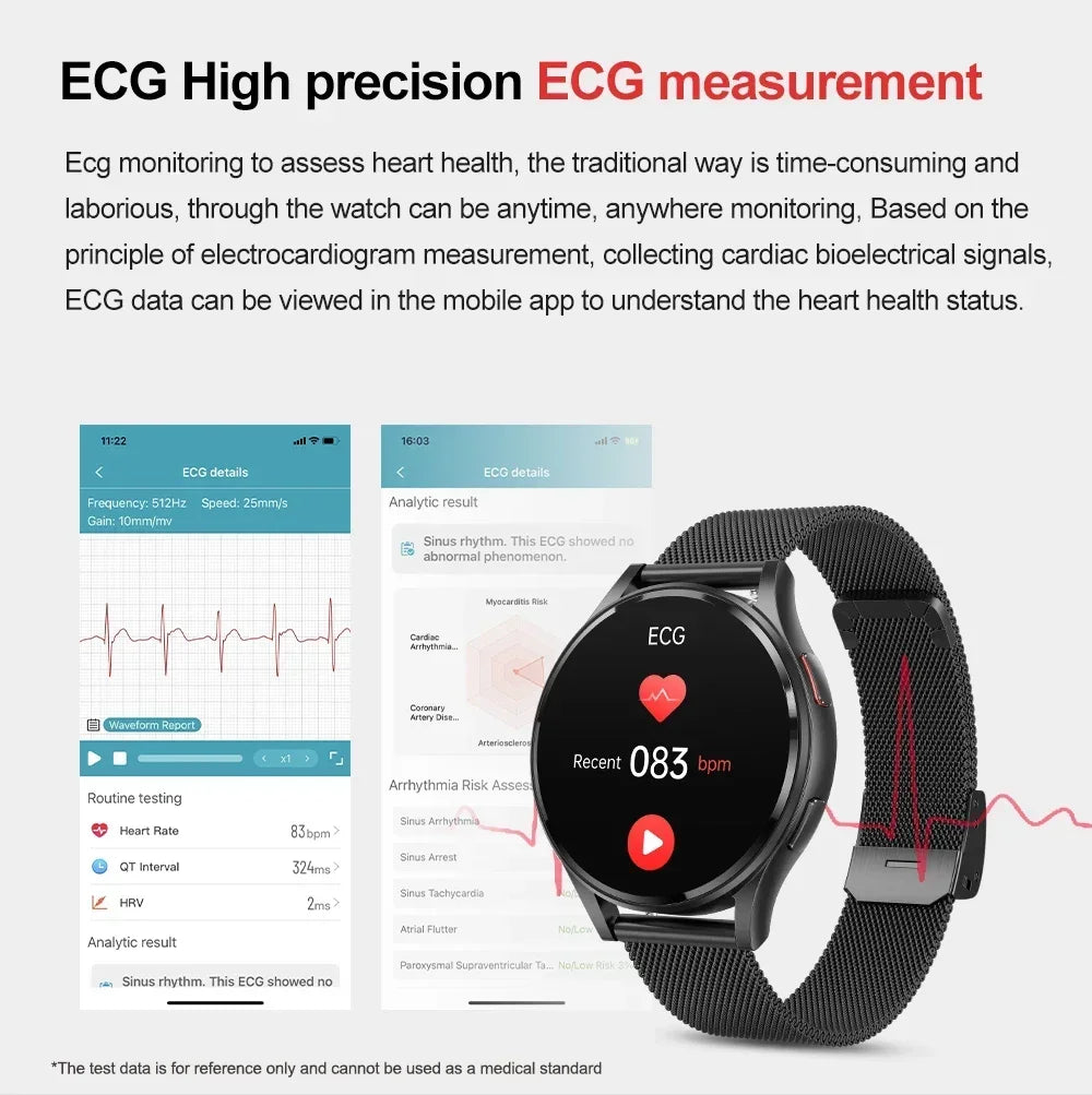 2024 Smart Wristband Blood Lipids Uric Acid Blood Glucose Smart Watch Men Bluetooth call ECG+PPG Fitness Tracker Smartwatch Men