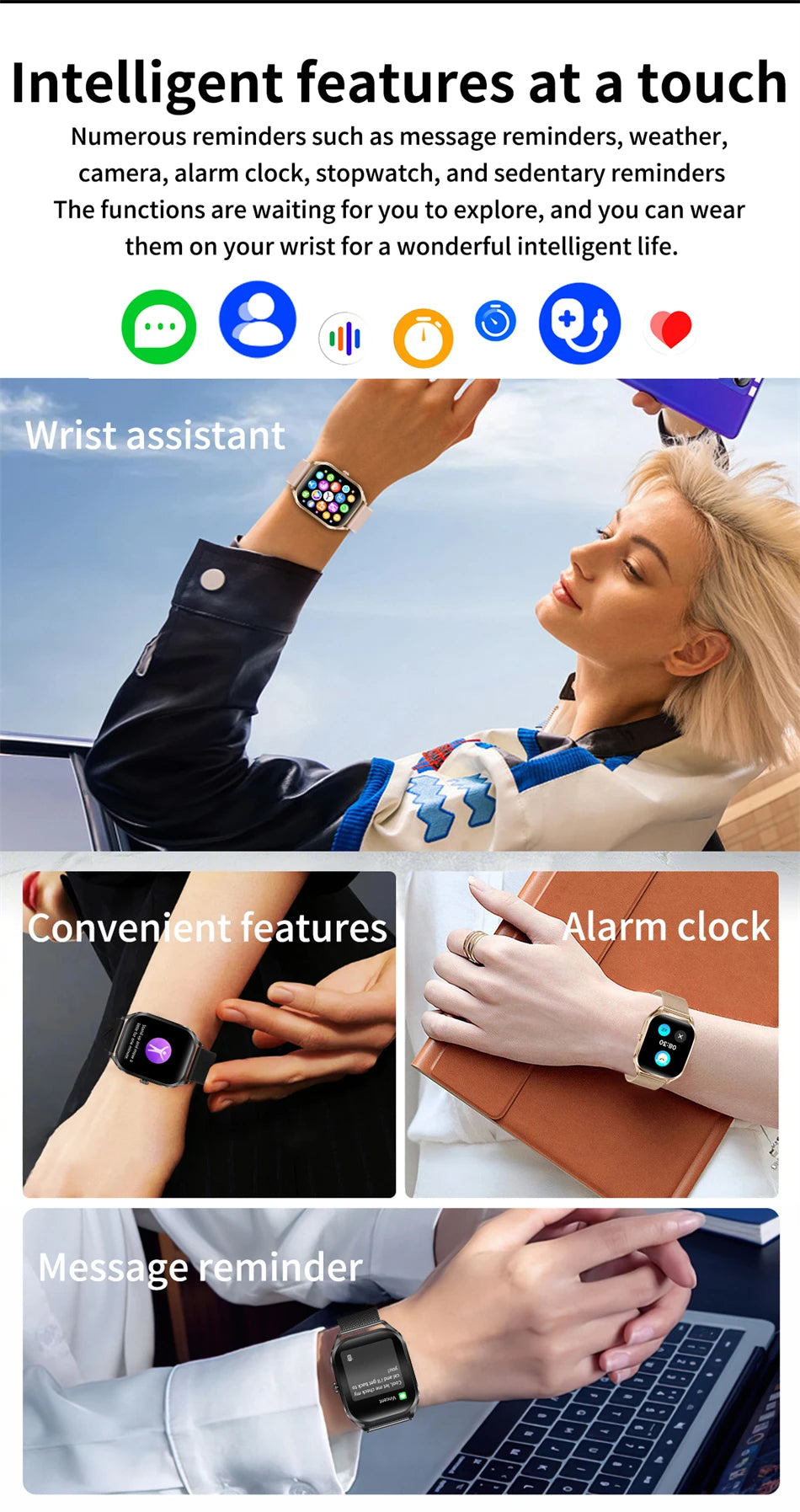 2024 For Xiaomi Men Smart Watches For Women 2.01-inch HD Screen Wrist Watch Bluetooth Call Waterproof Outdoor Sports Smartwatch