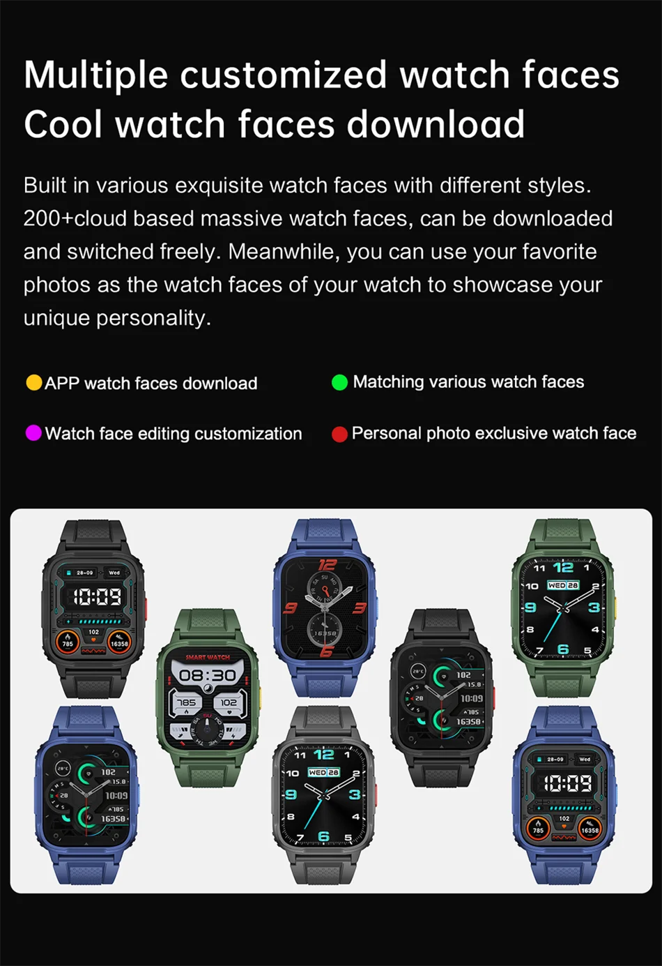 For HUAWEI Xiaomi 1.95INCH GPS Smartwatch Men Women Outdoor Waterproof Watch HD Screen 120+ Sport Mode Smart Watch Man 2024 NEW