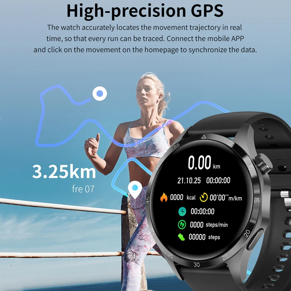 For Watch 4 2024 GPS Sports New Men's Smartwatch AMOLED HD Screen IP68 Waterproof Fitness Watch NFC HD Voice Call Smartwatch Men