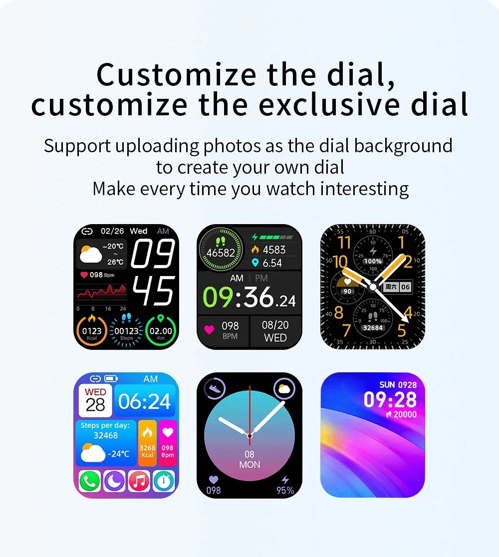 2024 Smart Watch Bluetooth Answer Call Play Music Fitness Clock Sports Waterproof Watches for Women Men for IPhone Xiaomi Huawei