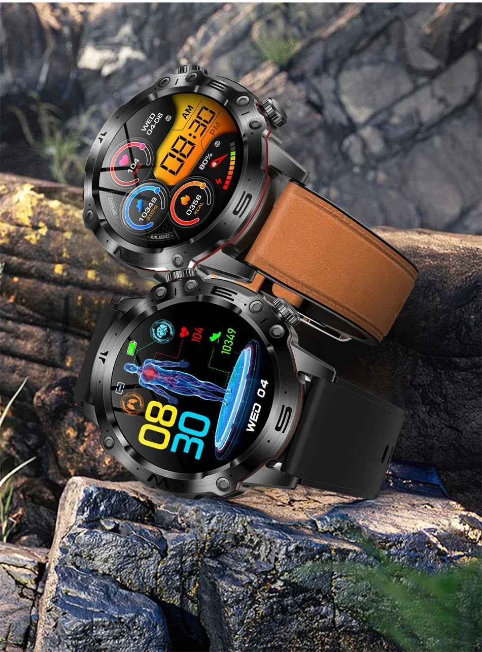 2024 Blood Sugar Smart Watch Men ECG PPG Body Temperature Health Tracker IP68 Waterproof Watches Men Bluetooth Call Smartwatch