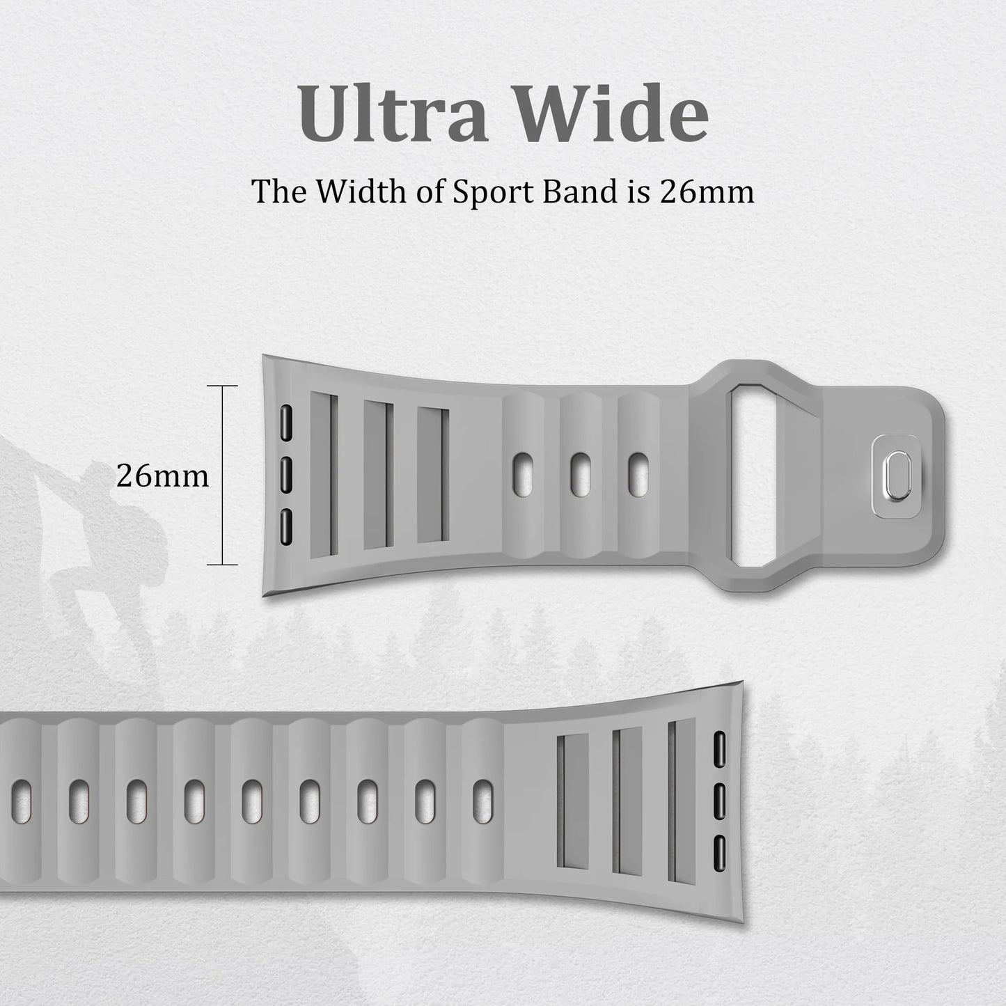 Sport Silicone Strap for Apple watch band 45mm 44mm 49mm 42mm correa smartwatch bracelet iwatch Series 9 8 7 6 5 SE Ultra 2 band