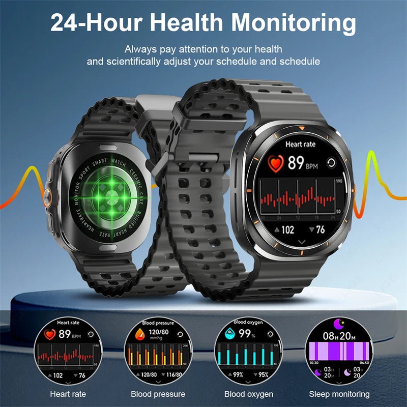 LIGE New AMOLED Display Smart Watch Men 2024 NFC Compass Bluetooth Call Outdoor Sport Watch Digital Smartwatch For Xiaomi Huawei