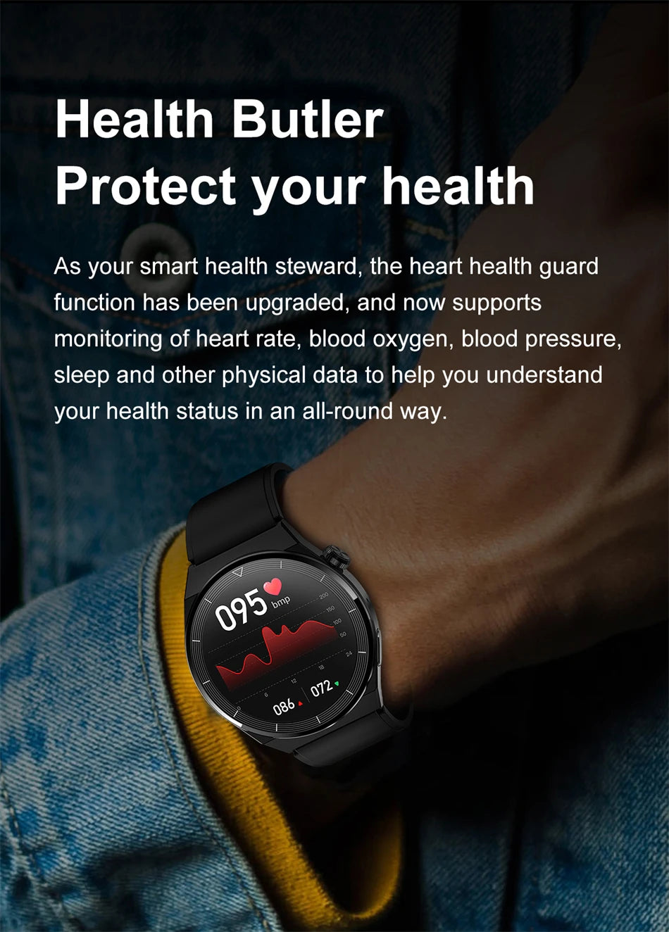 For Huawei Xiaomi GT3 Pro Smart Watch Men AMOLED 390*390 HD Screen Heart Rate Bluetooth Call IP68 Waterproof SmartWatch 2024 New