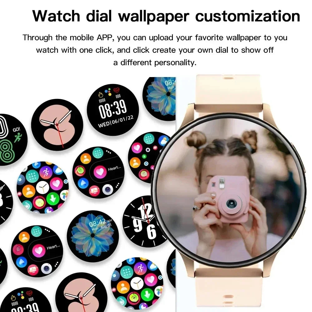 2024 Women Bluetooth Call Smart Watch HeartRate Blood Pressure Monitoring Smartwatches Waterproof Men Smartwatch For Samsung IOS