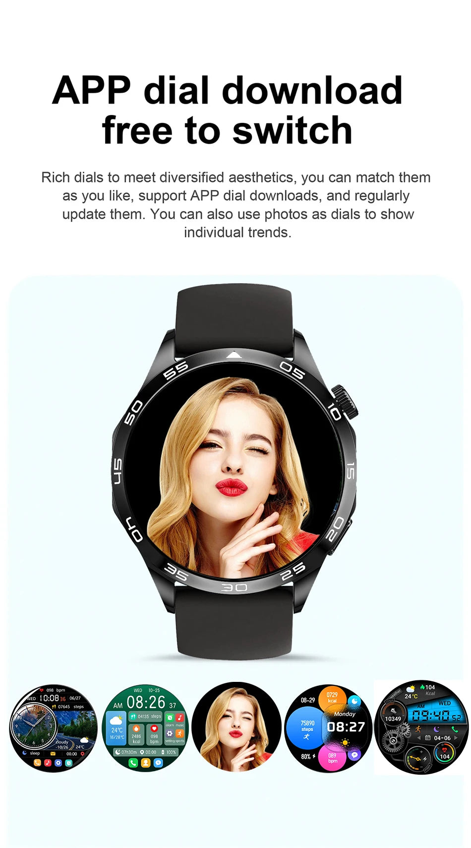 2024 New For Watch 4 Smart Watch Men Bluetooth Call 1.43 inch AMOLED 466*466 HD Screen Business Watch IP68 Waterproof Smartwatch