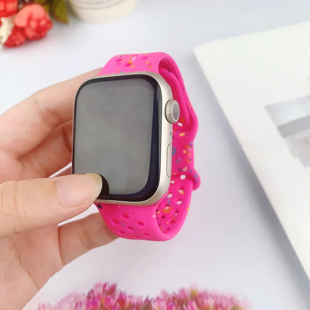 Silicone Strap for Apple Watch Band Ultra 2 49mm 42mm 45mm 44mm 41mm Transparent Jelly Bracelet IWatch Series 9 8 7 6 5 SE 4 3