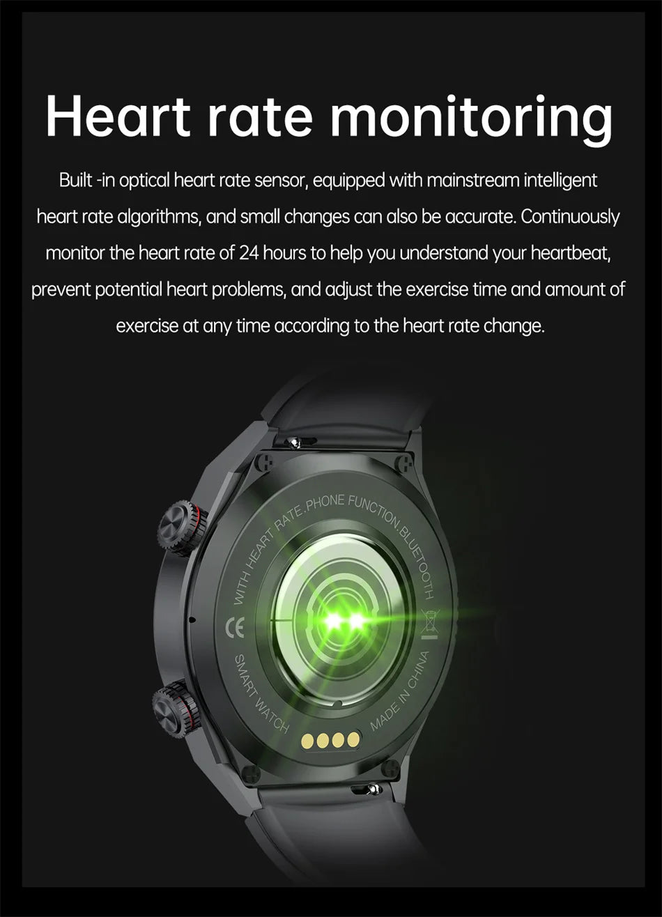 For Huawei Xiaomi NFC Smart Watch Men GT3 Pro AMOLED 390*390 HD Screen Heart Rate Bluetooth Call IP68 Waterproof SmartWatch 2024