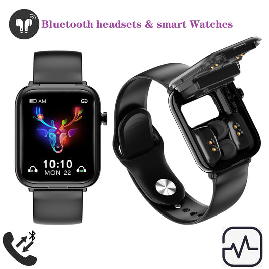 Smart Watch 2024 Bluetooth Headset Smartwatch 2-in-1 Bluetooth Talk Health Monitor Fitness Tracker Smartwatch For Men And Women