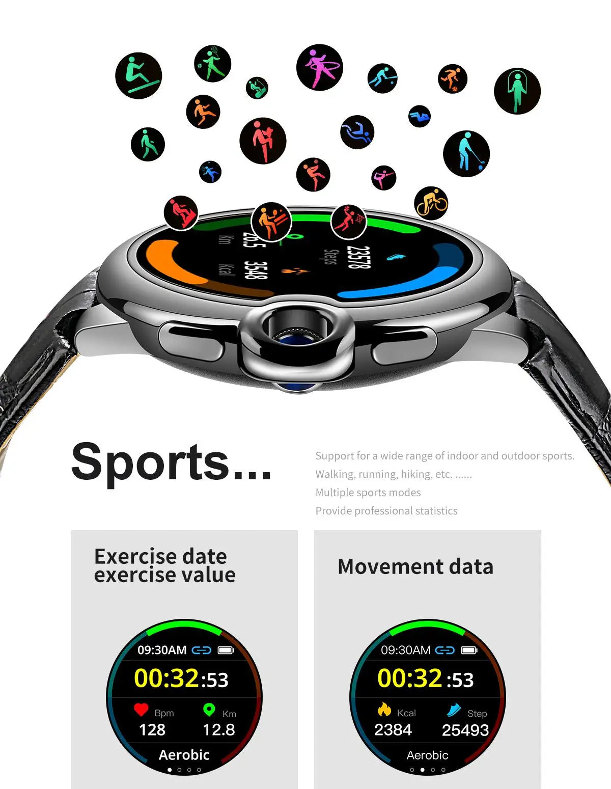 2023 Men Smartwatch Women wristwatch Multifunctional Smart Watch korean Waterproof Fitness Sports Watches Business Leisure