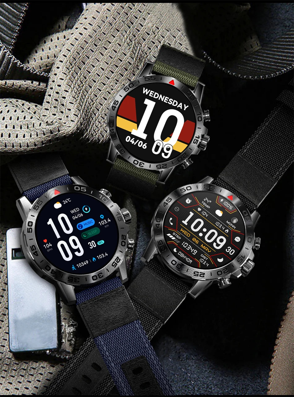 2024 New Bluetooth Call Smart Watch Men Heart Rate Sports Fitness Tracker Watches IP67 Waterproof Smartwatch Man For Android IOS