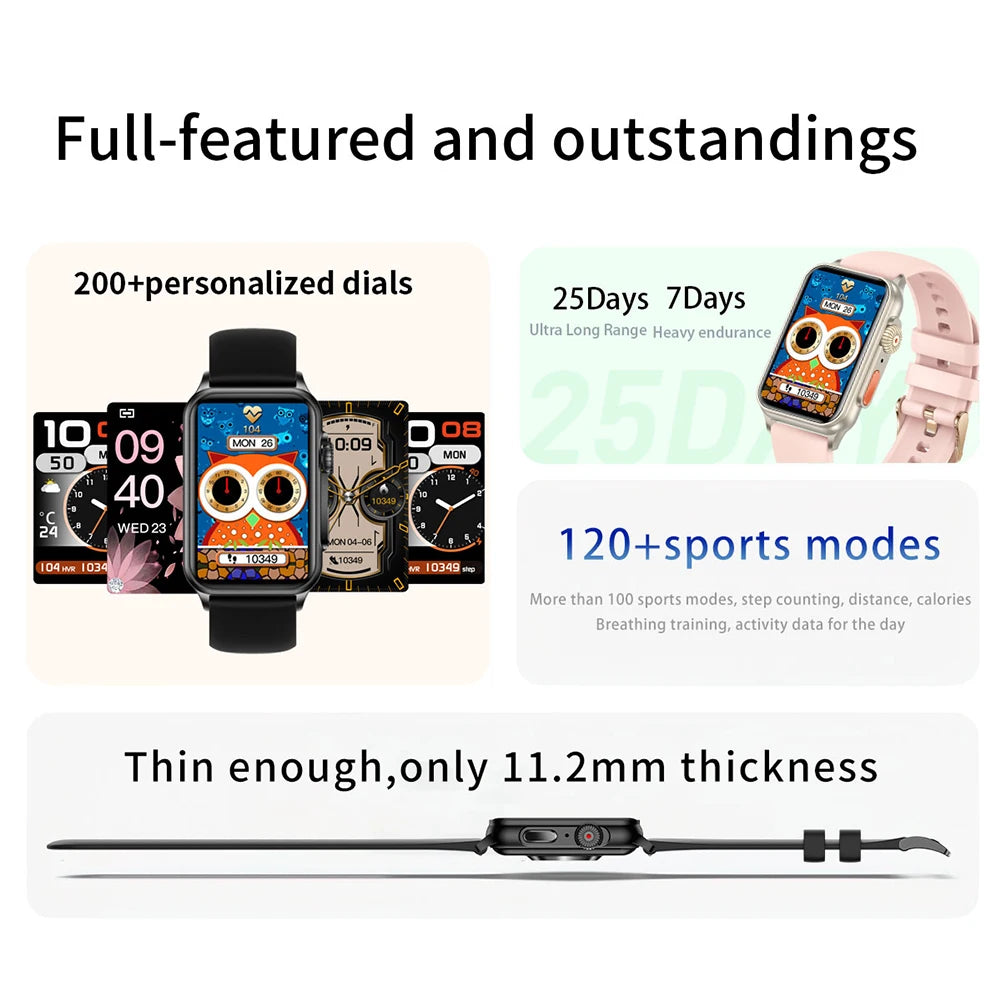 2024 New 1.57 Inch Men Blue Tooth Call Smart Watch 120+ Sports Mode Heart Rate Sleep Monitor Waterproof Music Women Smartwatch