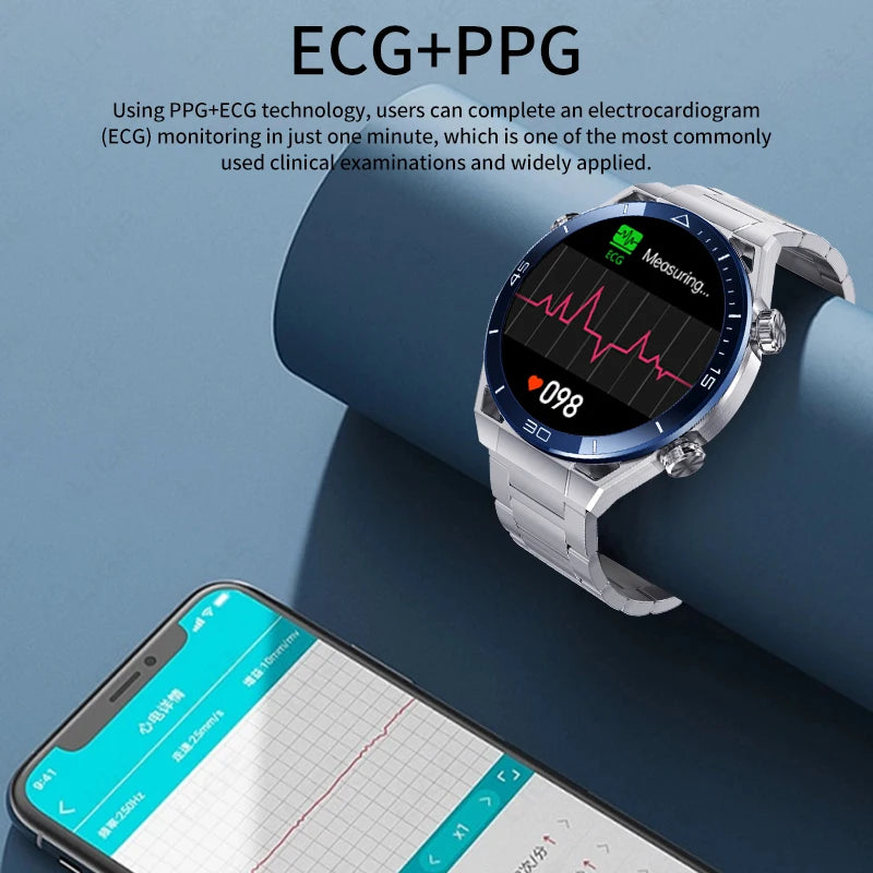 LIGE 454*454 HD Smart Watch Men Bluetooth Call ECG+PPG Smartwatches GPS Sport Trackering Waterproof Watches For Android IOS 2024