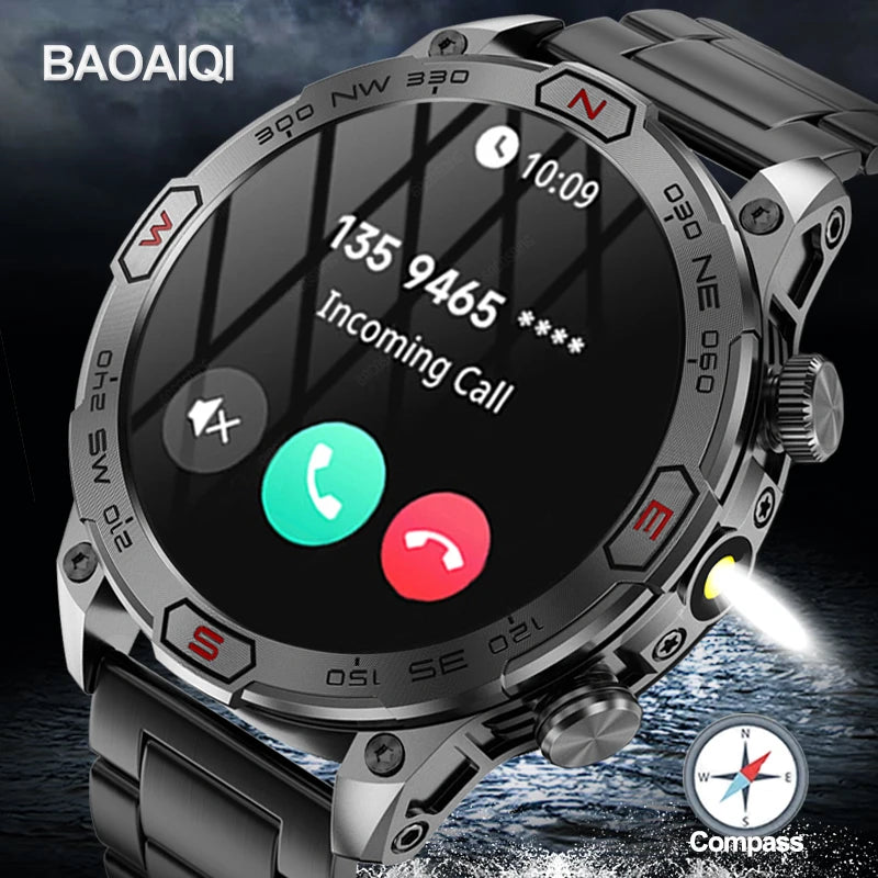 2024 New Outdoor Smart Watch 1.43" Screen 1ATM Waterproof Watch Men Bluetooth Call Smartwatch GPS Motion Trajectory For Android