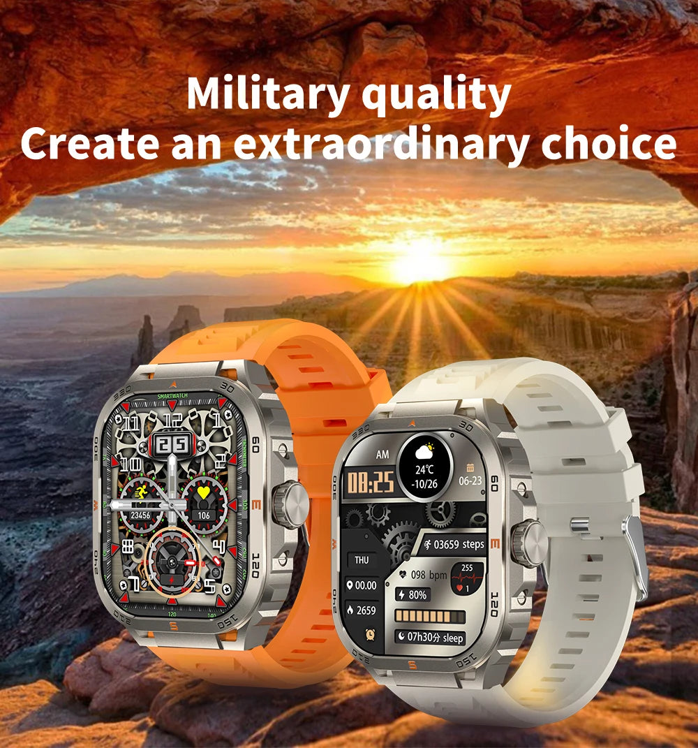 2024 Fashion 2.01" Outdoor Sports Fitness Men Heart Rate Health Smart Watches Compass Bluetooth Call Music Waterproof Smartwatch