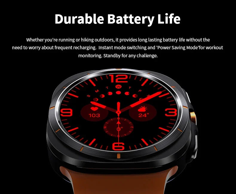 2024 New Smartwatch Amoled Screen Crystal Glass Bluetooth Call Compass Multi-sports Smart Watch Man Woman For Galaxy Watch Ultra