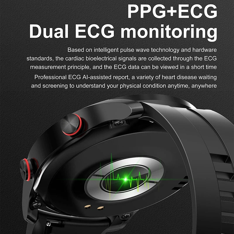 ECG+PPG Smart Watch Men Health monitoring Sport Fitness Trackers IP67 Waterproof 2024 AMOLED Business Smartwatch Bluetooth Call