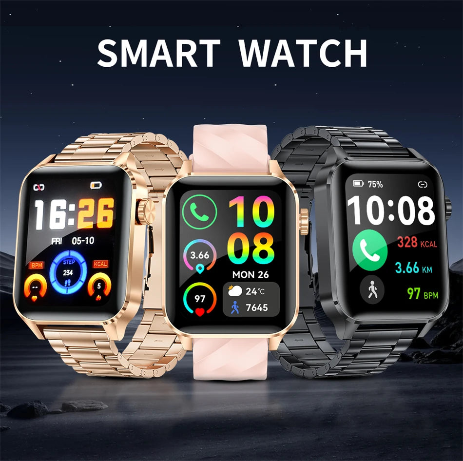 LIGE Bluetooth Call Smart Watches Women Rose Gold Luxury WristWatch Sport Fitness Bracelet Smart Watch Waterproof Smartwatch Men