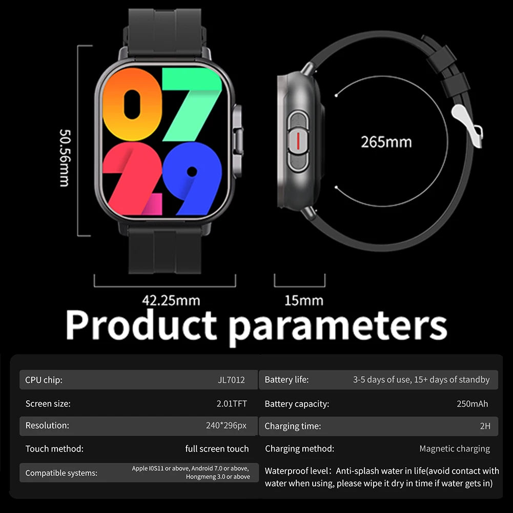 2024 NEW D8 2 In 1 Smart Watch With Earbuds With 2” Touchscreen Payment Function Heart Rate Blood Pressure Monitor For Men Women