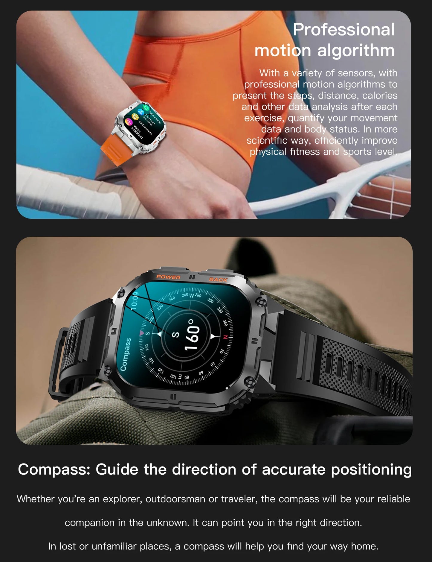 New 1.96-inch AMOLED screen high-definition Bluetooth call for men 2024 smartwatch fitness smartwatch suitable for Android IOS