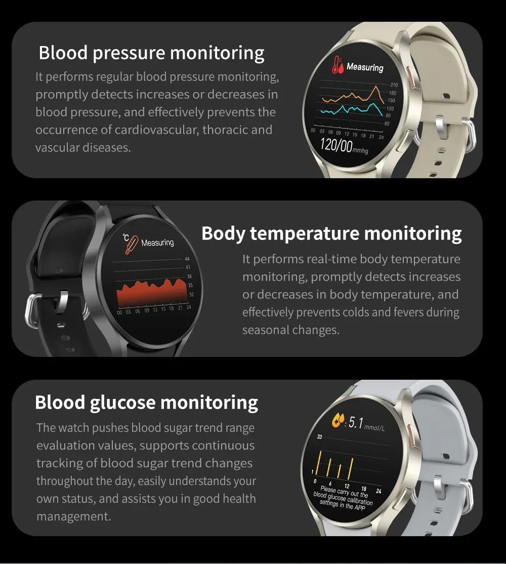 2024 New GPS Smart Watch 6 Men Sports Fitness Tracker Sleep Blood Glucose Detector AMOLED IPS HD BT Call Women Couple smartwatch