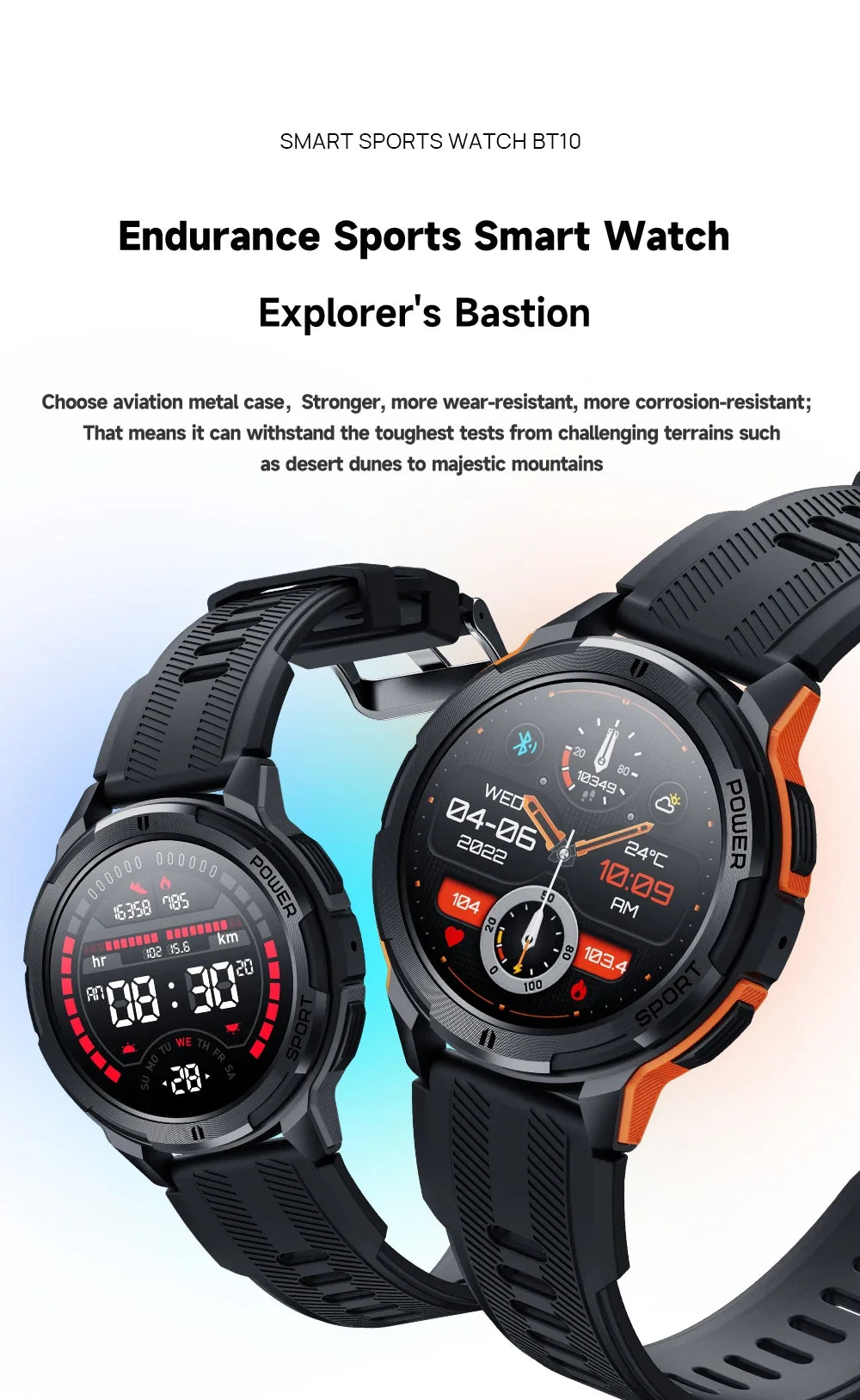 2024 New BT10 SmartWatch Sport 2024 Smart Watch for Men 410mAh 1.43 Inch BT5.2 Men's Smartwatch for Xiaomi Huawei Android Ios