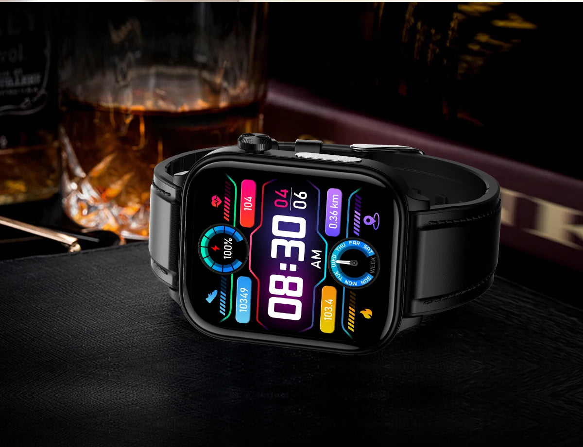 2024 AI Medical Diagnosis Body Fat Blood Lipids Uric Acid Blood Glucose Smart Watch Men ECG+PPG Voice Bluetooth Call Smartwatch