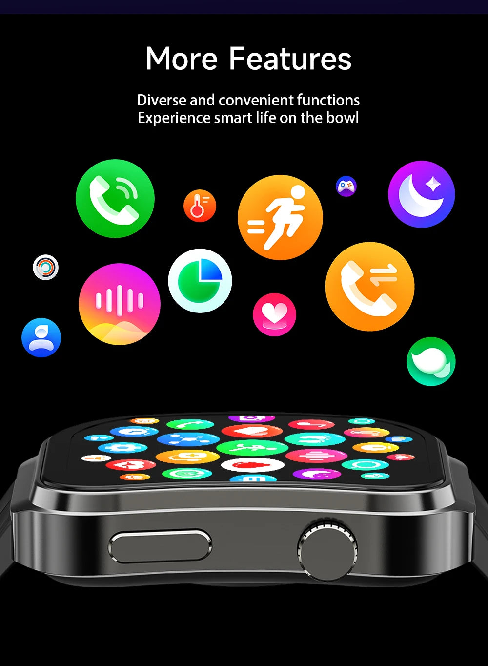 2024 New Men Smart Watch 2.1-inch 320 * 386 AOMLED Full Screen Touch Bluetooth Call Non Invasive Blood Sugar Women Smartwatches